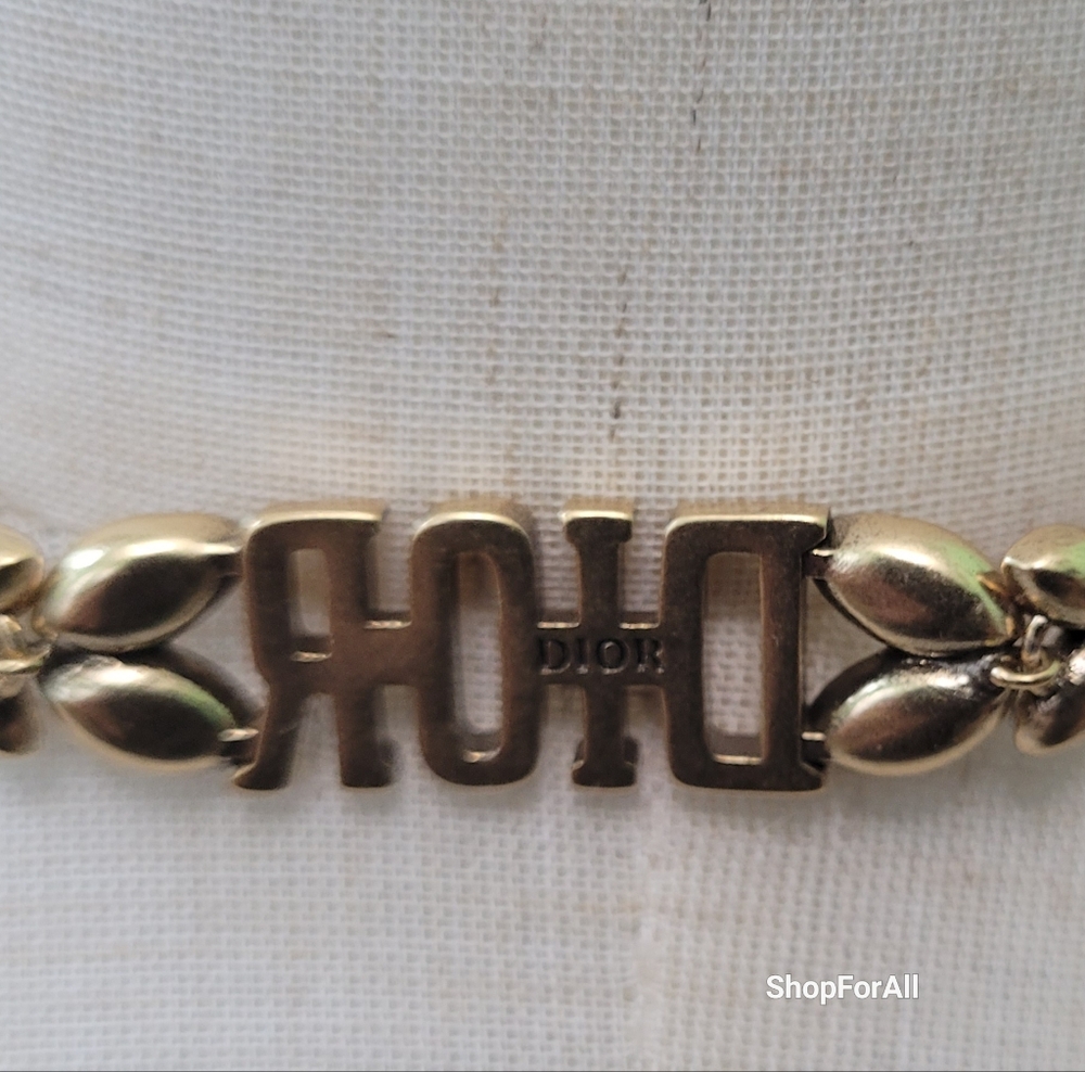 Dior Gold and Silver Coker Necklace with Crystal Accents With Box - Picture 15 of 16